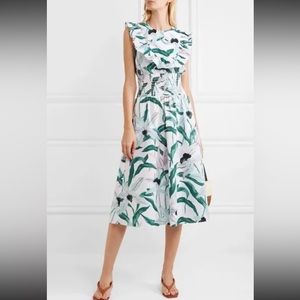 TORY BURCH/ floral multicolor cotton midi dress